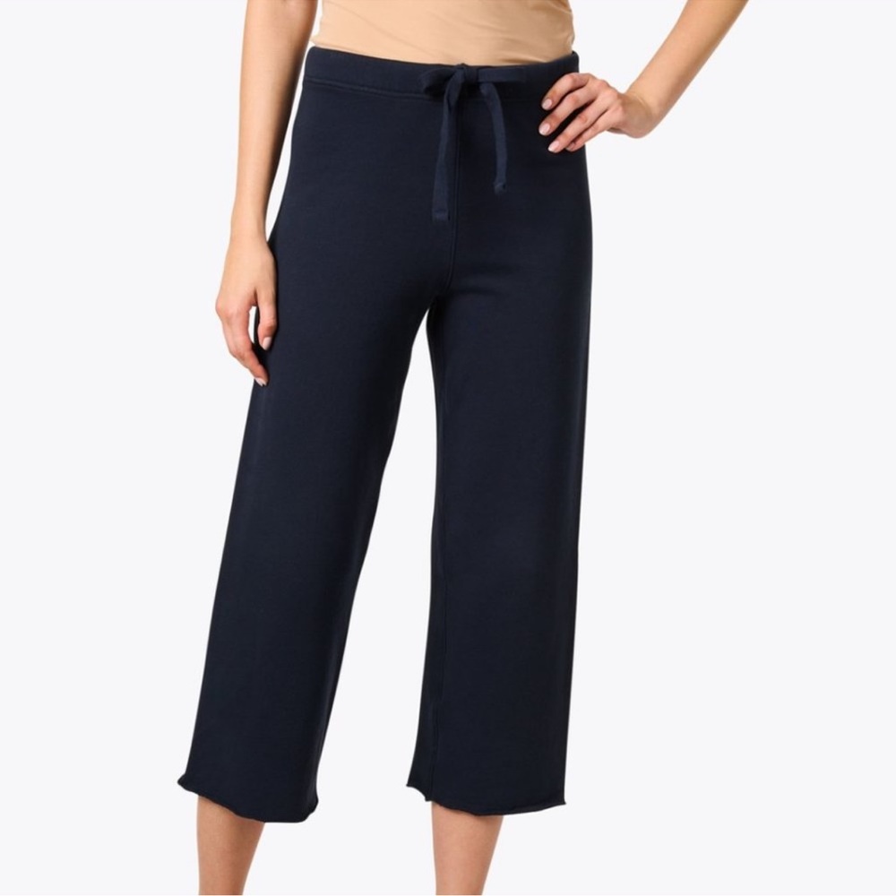 Frank & Eileen Catherine Favorite Cropped Wide Sweatpants Triple Fleece Navy
